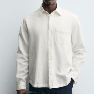 Zara Textured Pocket Shirt in Medium